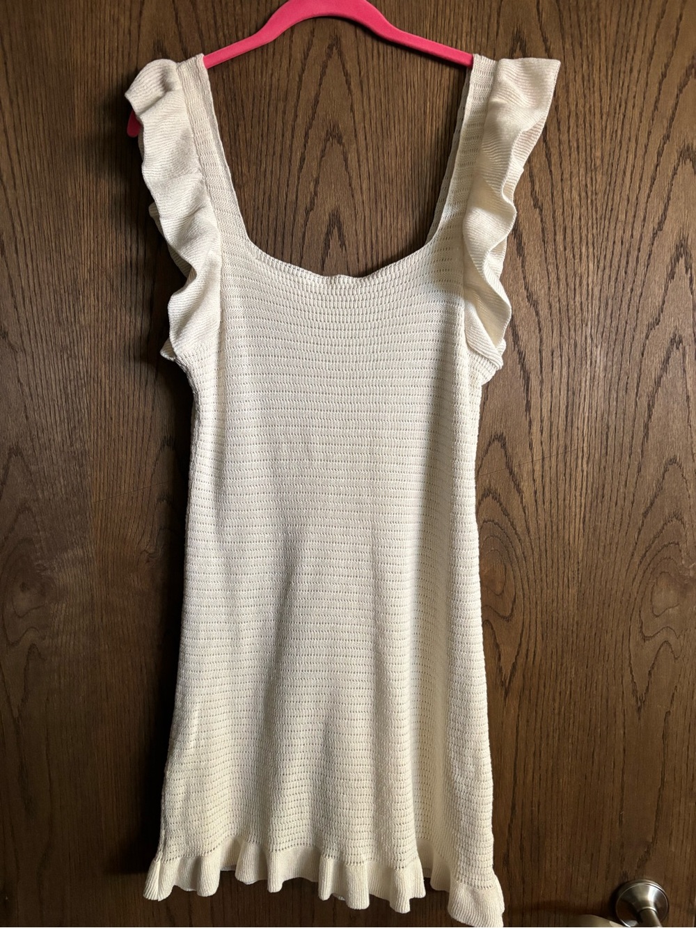 Anthropologie Cream Textured Knit dress